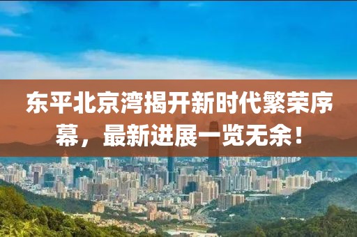 東平北京灣揭開新時(shí)代繁榮序幕，最新進(jìn)展一覽無余！