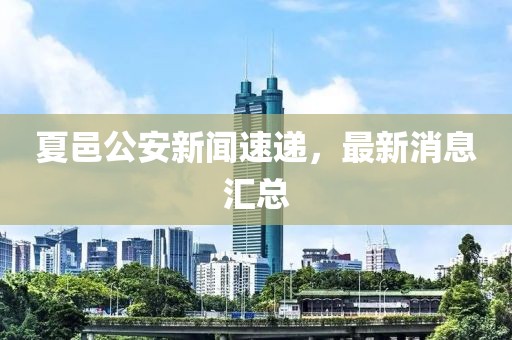夏邑公安新聞速遞，最新消息匯總