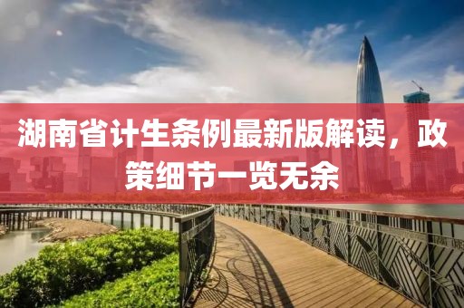湖南省計(jì)生條例最新版解讀，政策細(xì)節(jié)一覽無余