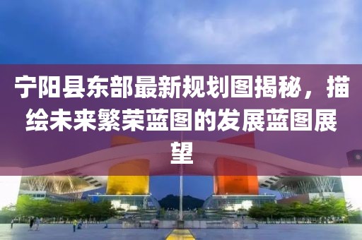 寧陽縣東部最新規(guī)劃圖揭秘，描繪未來繁榮藍(lán)圖的發(fā)展藍(lán)圖展望