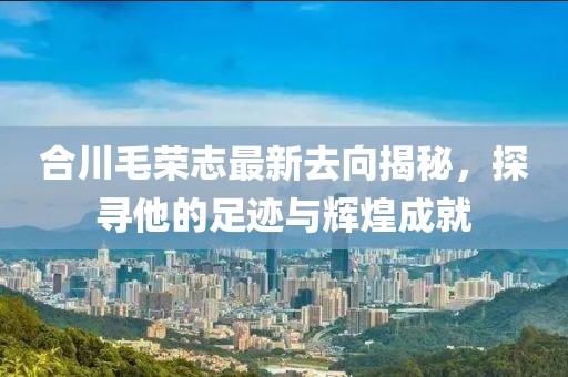 合川毛榮志最新去向揭秘，探尋他的足跡與輝煌成就
