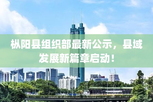 樅陽縣組織部最新公示，縣域發(fā)展新篇章啟動！