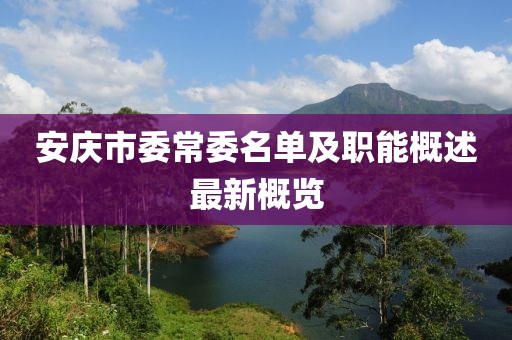 安慶市委常委名單及職能概述最新概覽