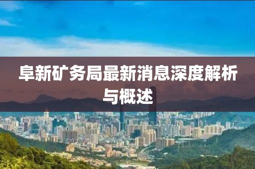 阜新礦務(wù)局最新消息深度解析與概述