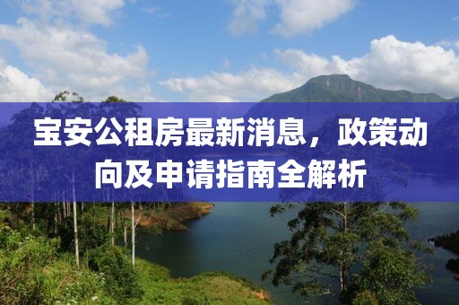 寶安公租房最新消息，政策動(dòng)向及申請指南全解析