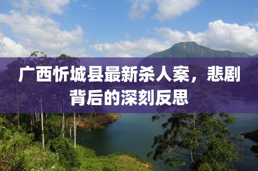 廣西忻城縣最新殺人案，悲劇背后的深刻反思