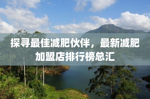 探尋最佳減肥伙伴，最新減肥加盟店排行榜總匯