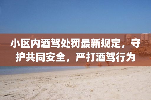 小區(qū)內(nèi)酒駕處罰最新規(guī)定，守護(hù)共同安全，嚴(yán)打酒駕行為