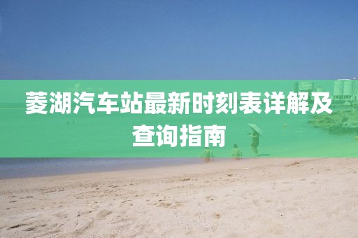 菱湖汽車(chē)站最新時(shí)刻表詳解及查詢(xún)指南