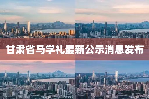 甘肅省馬學(xué)禮最新公示消息發(fā)布