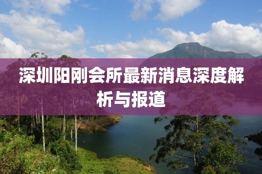 深圳陽剛會所最新消息深度解析與報道