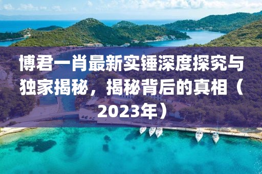 博君一肖最新實(shí)錘深度探究與獨(dú)家揭秘，揭秘背后的真相（2023年）