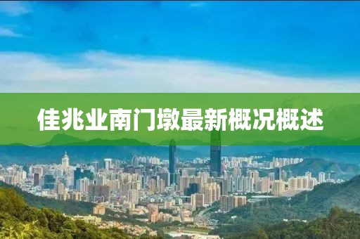 佳兆業(yè)南門墩最新概況概述