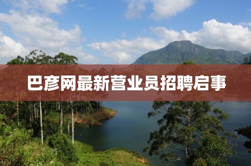 巴彥網最新營業(yè)員招聘啟事