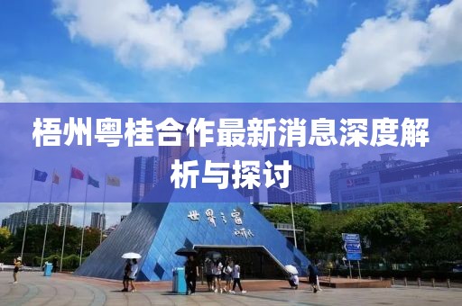 梧州粵桂合作最新消息深度解析與探討