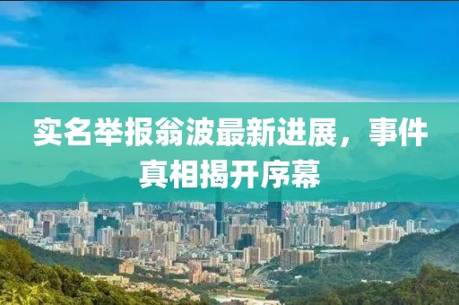 實名舉報翁波最新進展，事件真相揭開序幕