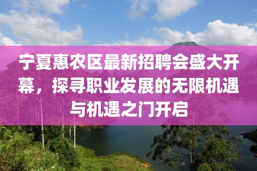 寧夏惠農(nóng)區(qū)最新招聘會盛大開幕，探尋職業(yè)發(fā)展的無限機(jī)遇與機(jī)遇之門開啟