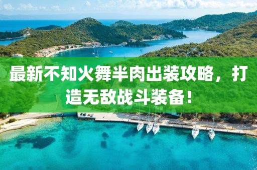 最新不知火舞半肉出裝攻略，打造無敵戰(zhàn)斗裝備！