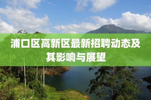 浦口區(qū)高新區(qū)最新招聘動(dòng)態(tài)及其影響與展望