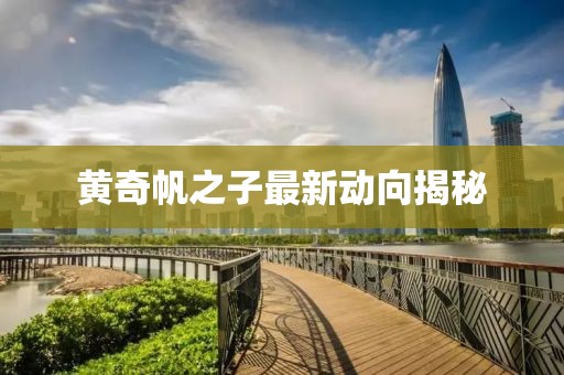 黃奇帆之子最新動向揭秘