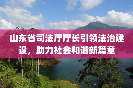 山東省司法廳廳長(zhǎng)引領(lǐng)法治建設(shè)，助力社會(huì)和諧新篇章