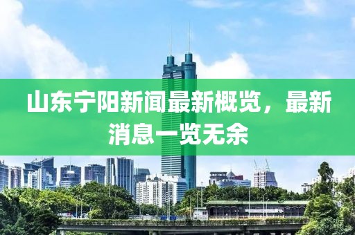 山東寧陽新聞最新概覽，最新消息一覽無余