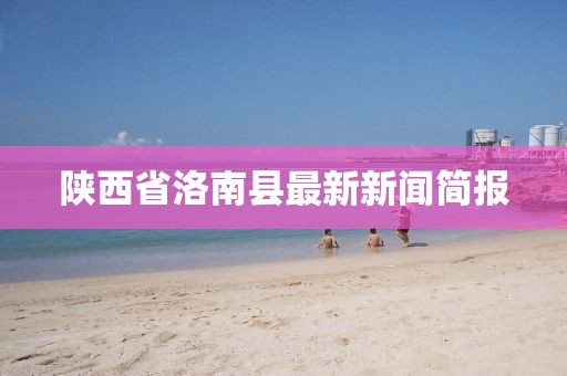 陜西省洛南縣最新新聞簡報