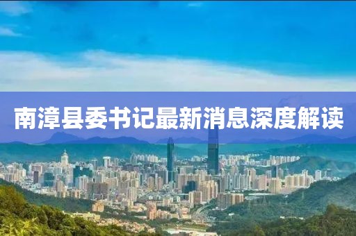 南漳縣委書記最新消息深度解讀