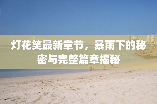 燈花笑最新章節(jié)，暴雨下的秘密與完整篇章揭秘