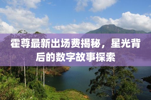 霍尊最新出場(chǎng)費(fèi)揭秘，星光背后的數(shù)字故事探索