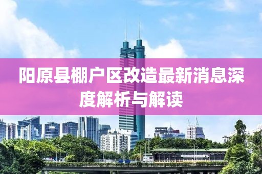 陽原縣棚戶區(qū)改造最新消息深度解析與解讀