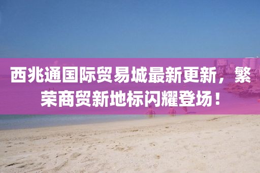 西兆通國際貿易城最新更新，繁榮商貿新地標閃耀登場！