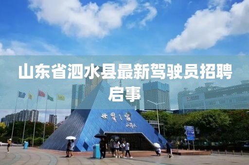 山東省泗水縣最新駕駛員招聘啟事
