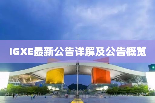 IGXE最新公告詳解及公告概覽