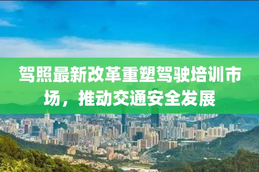 駕照最新改革重塑駕駛培訓(xùn)市場，推動交通安全發(fā)展