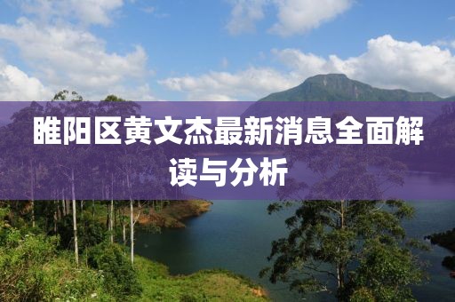 睢陽區(qū)黃文杰最新消息全面解讀與分析