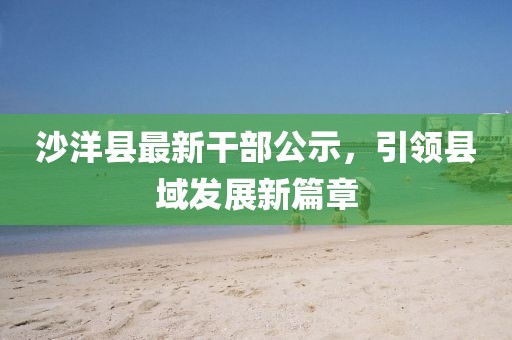 沙洋縣最新干部公示，引領(lǐng)縣域發(fā)展新篇章