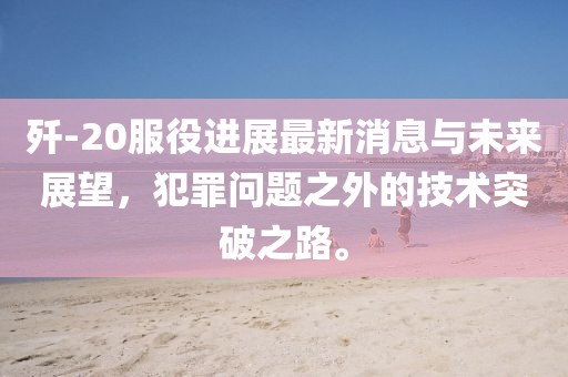 殲-20服役進展最新消息與未來展望，犯罪問題之外的技術突破之路。