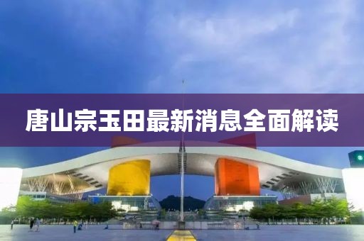 唐山宗玉田最新消息全面解讀