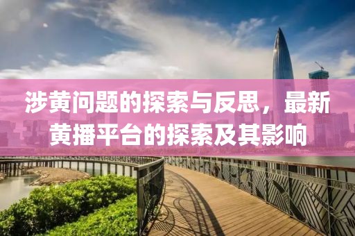 涉黃問題的探索與反思，最新黃播平臺的探索及其影響