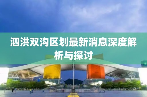 泗洪雙溝區(qū)劃最新消息深度解析與探討