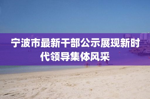 寧波市最新干部公示展現(xiàn)新時代領(lǐng)導(dǎo)集體風(fēng)采