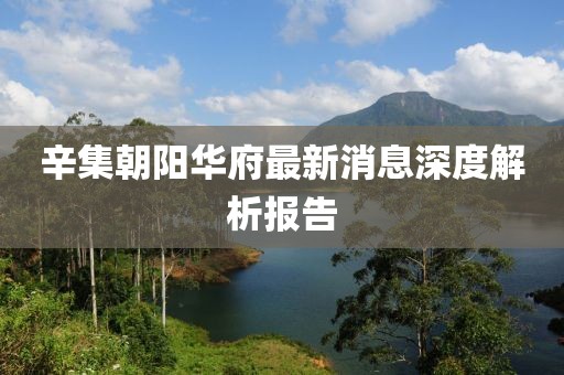 辛集朝陽華府最新消息深度解析報告