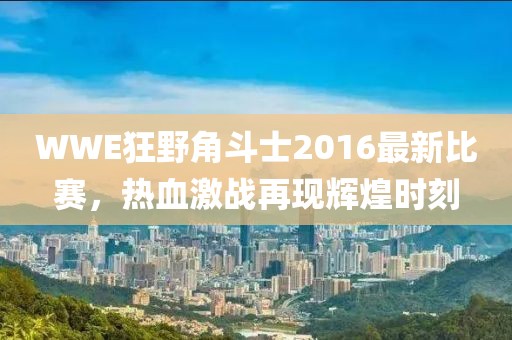 WWE狂野角斗士2016最新比賽，熱血激戰(zhàn)再現(xiàn)輝煌時刻