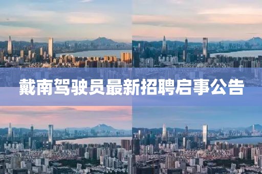 戴南駕駛員最新招聘啟事公告
