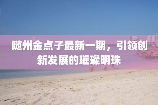 隨州金點(diǎn)子最新一期，引領(lǐng)創(chuàng)新發(fā)展的璀璨明珠