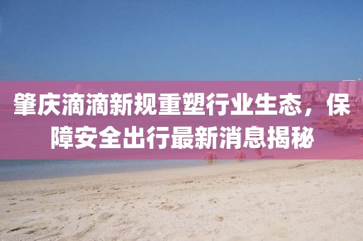 肇慶滴滴新規(guī)重塑行業(yè)生態(tài)，保障安全出行最新消息揭秘