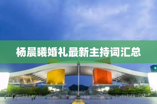 楊晨曦婚禮最新主持詞匯總