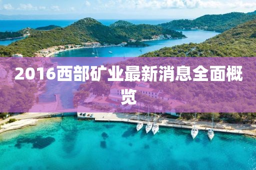2016西部礦業(yè)最新消息全面概覽